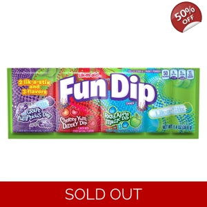 Fun Dip Lik-M-Aid Lick a Stix and 3 Sherbet Flavour Dips - 39.6g Pack